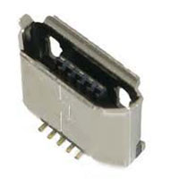 Micro USB, 5 Position, Vertical Receptacle, Surface Mount with Thru Hole Shell Legs