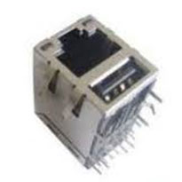 Combo Jack, RJ45, w/ Single USB Port, Shielded, w/ EMI Tabs & LEDs