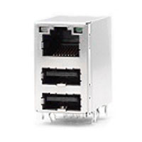 Combo Jack; USB + RJ45, Shielded, w/LED, w/Out EMI Spring Tabs