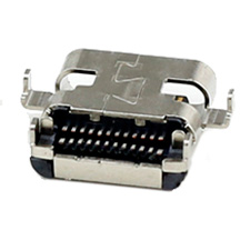 USB 3.1 Receptacle, Type C, Surface Mount with (11.75mm) Thru Hole Shell Legs, 2.18mm Offset