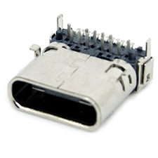 USB 3.1 Receptacle, Type C, Combo Thru Hole & Surface Mount Contacts, Thru Hole (Back) SMT (Front) Shell Legs