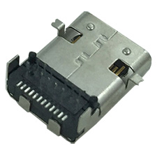 USB 3.1 Receptacle, Type C, Combo Thru Hole & Surface Mount Contacts, (Front) Shell Leg SMT, (Back) Shell Leg thru Hole