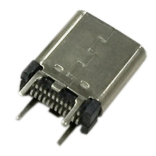 USB 3.1 Receptacle, Type C, Surface Mount Vertical, Type 2, with (1) SMT Point, 10.5mm Height, No Mounting Peg