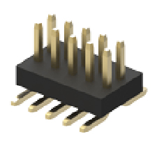 Header 1.00mm Pitch, Double Row, Vertical, Surface Mount, Without Post