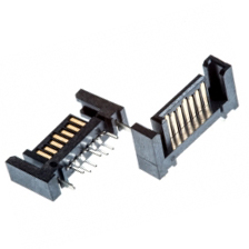 SATA Connector, 7 Position, Male, Vertical, PC Tail and Inline Board Locks