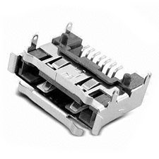 External SATA Connector, 7 Position, Male, Right Angle, Standard, Surface Mount