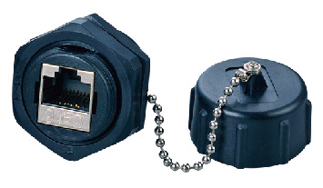 RJ45, Panel Mount Coupler, CAT 6, All Plastic Body, With Dust Cap