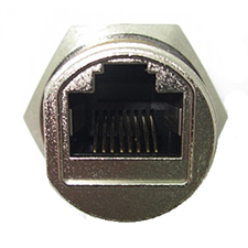 RJ45 Coupler, Metal Body, Panel Mount, Waterproof, IP67, Bayonet Coupling