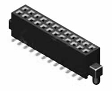 Receptacle Assembly, 1.27mm Pitch, Double Row, Surface Mount, Bottom Entry, 3.4mm Height, With Mounting Ears